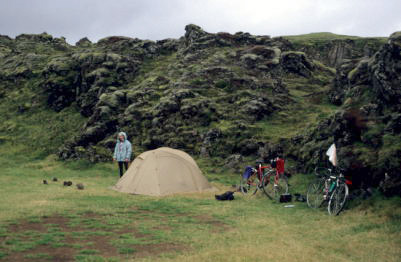 No trees in a windy country: we were glad if we could put up the tent in the lee of rocks.